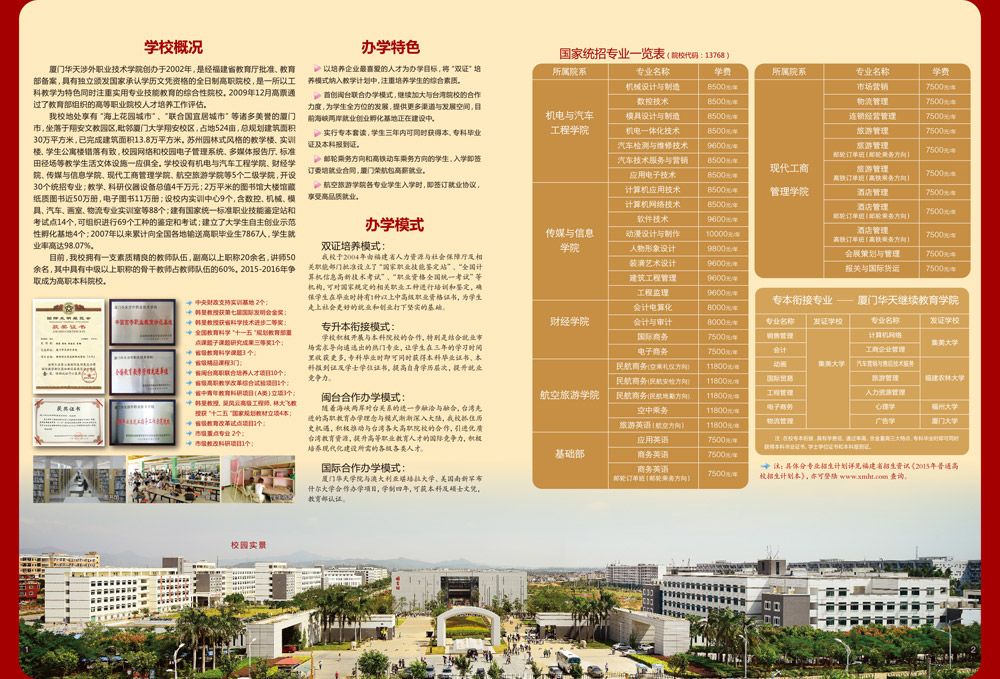 厦门华天涉外职业技术学院国际班办学简介