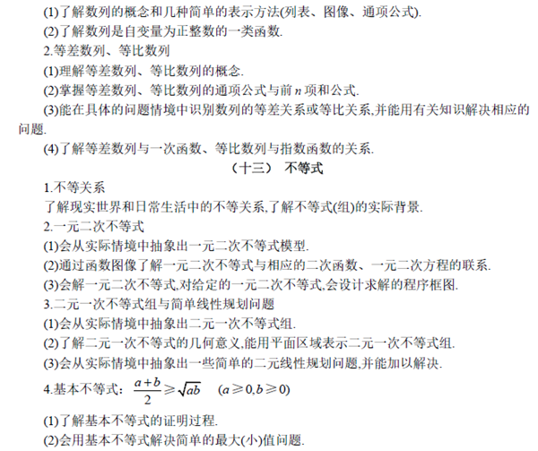 全国新课标高考理科数学考试大纲(完整)