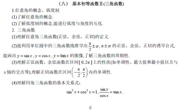 2019年全国新课标高考理科数学考试大纲(完整)