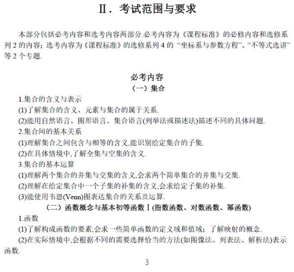 全国新课标高考理科数学考试大纲(完整)