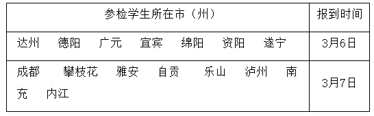 2021年度四川海军在川招飞全面检测工作安排